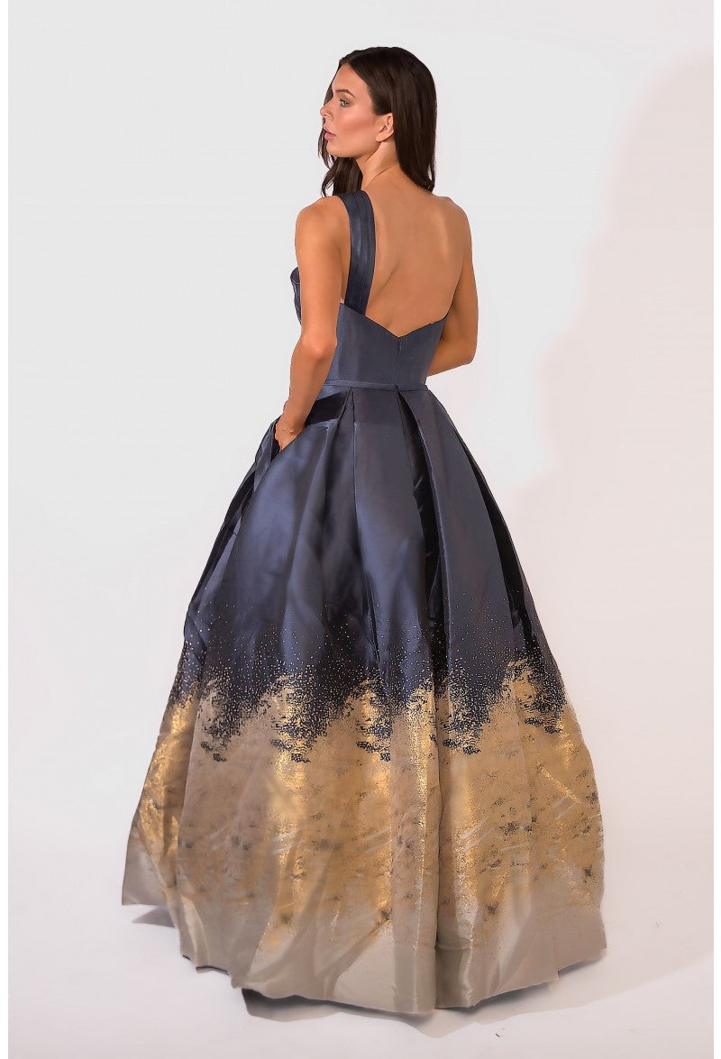 Vestido largo de fiesta con un solo hombro y escote pronunciado - Terani Couture 1912e9180