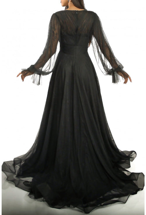 Terani Couture 1913M9414 Long Formal Dress with V-Neck