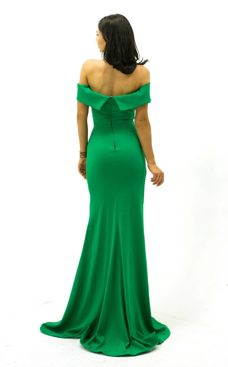 Jessica Angel JA199 Off-Shoulder Fitted High Slit Open Back Odessa Dress