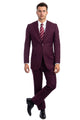 Traje de negocios básico de dos botones y corte moderno para hombre en color burdeos