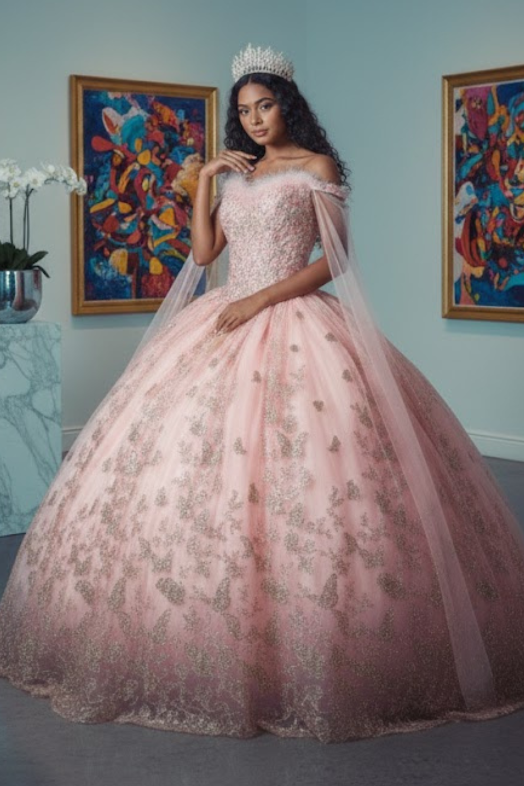 Sweet 16 Birthday Party Dress in Blush Style Ball Gown