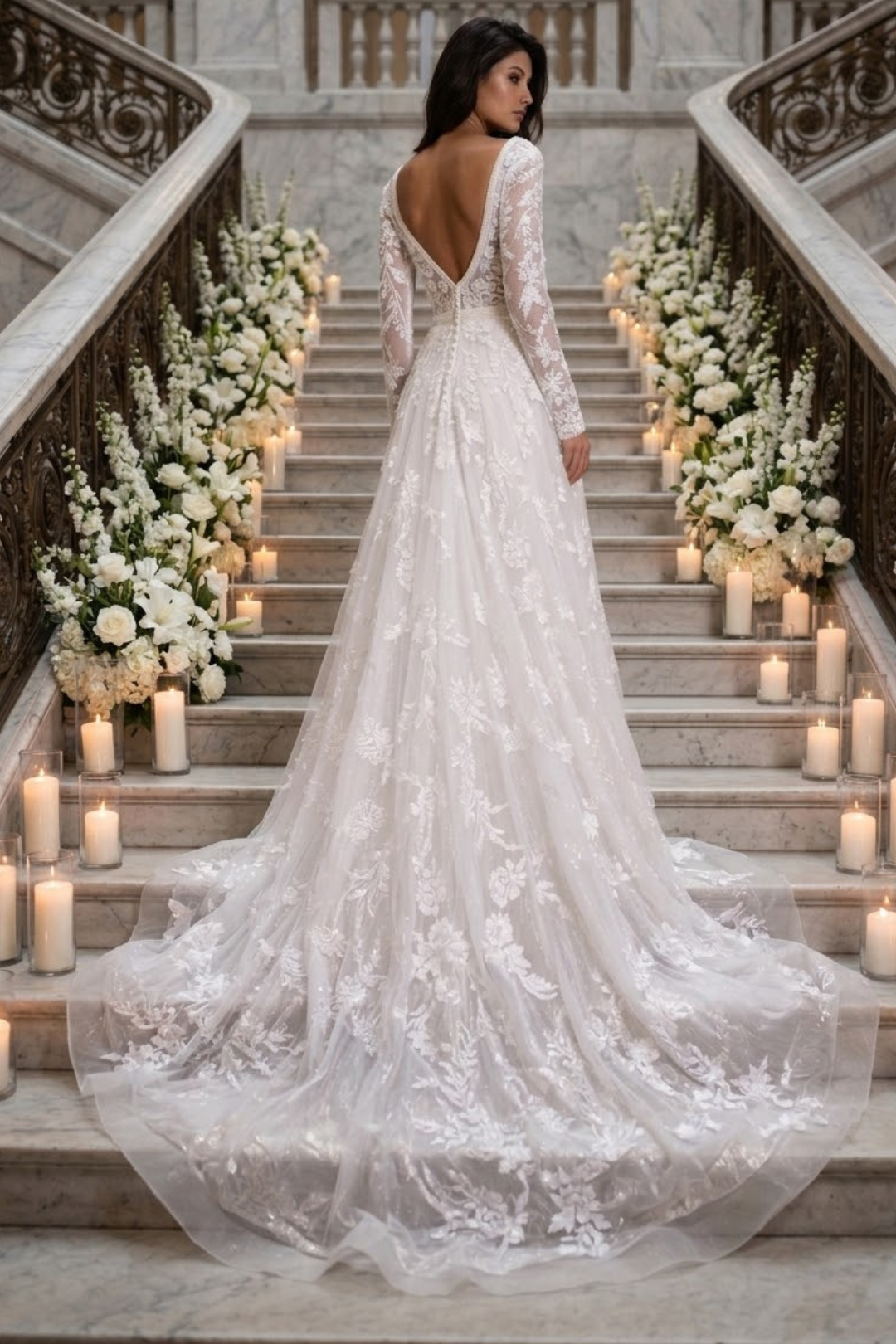 Primavera Couture 11111 Long Sleeve A-Line Wedding Dress