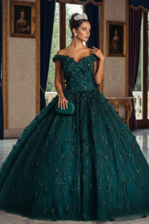 Sweet 16 Birthday Party Dress in Rose Gold Style Ball Gown