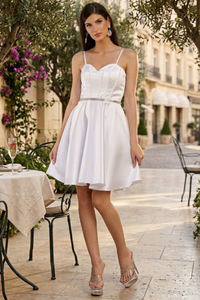White Graduation Dress | Commencement Ceremony Party Outfit by MQ1864