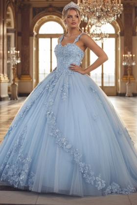 Sweet 16 Birthday Party Dress in Baby Blue Style Ball Gown