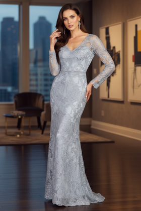 Long Sleeve Lace Mermaid Gown