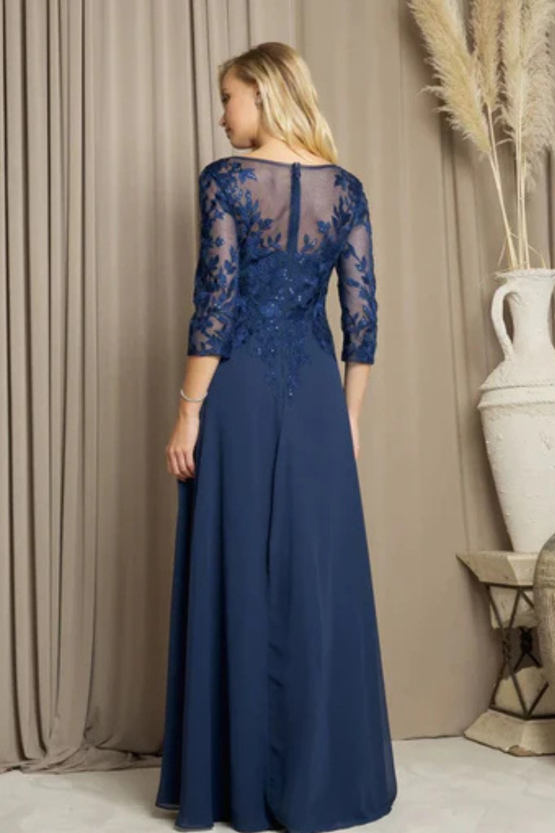 Clearance Eucalyptus Size L A-Line Long Mother of the Bride Formal Dress By Eva USA 5258