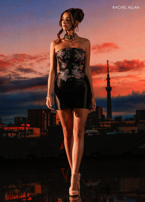 Rachel Allan BLACK MULTI Dress