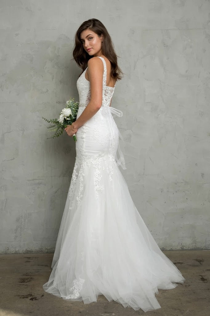 Eva USA 5249 Long Bridal Gown Glitter Wedding Dress