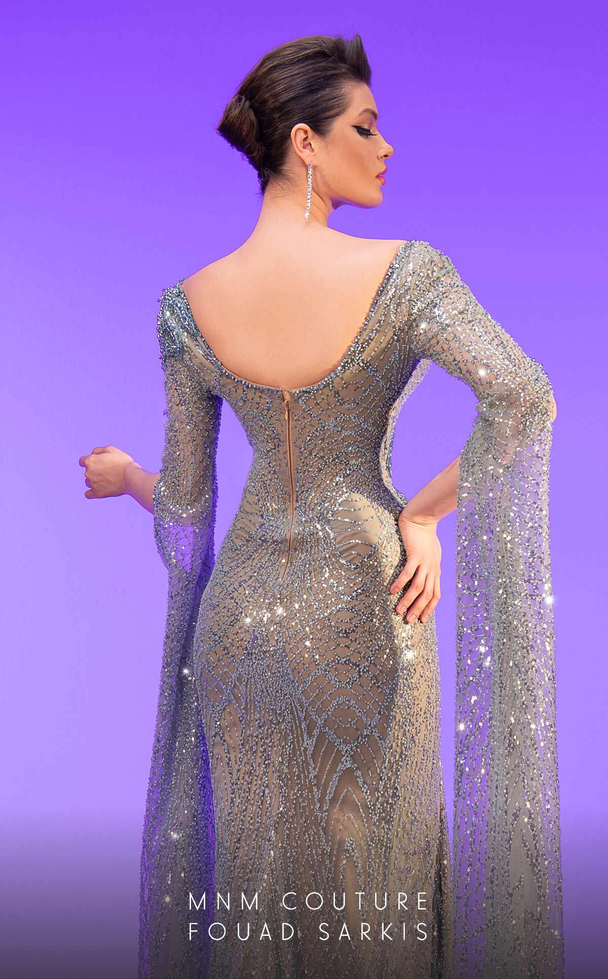 Fouad Sarkis 2795 Burgundy Evening Dress