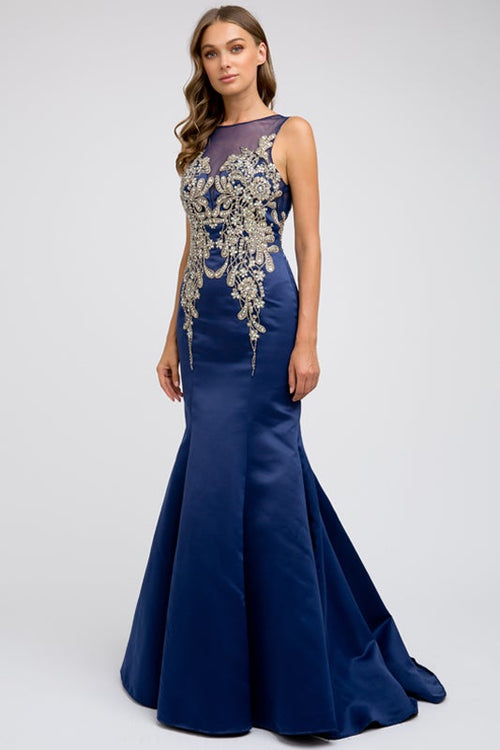 Juliet Midnight Blue Long Formal Dresses