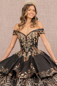 2 Piece Off Shoulder Satin Ball Gown by Elizabeth K GL3098 - Quinceanera Dresses