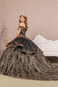 2 Piece Off Shoulder Satin Ball Gown by Elizabeth K GL3098 - Quinceanera Dresses