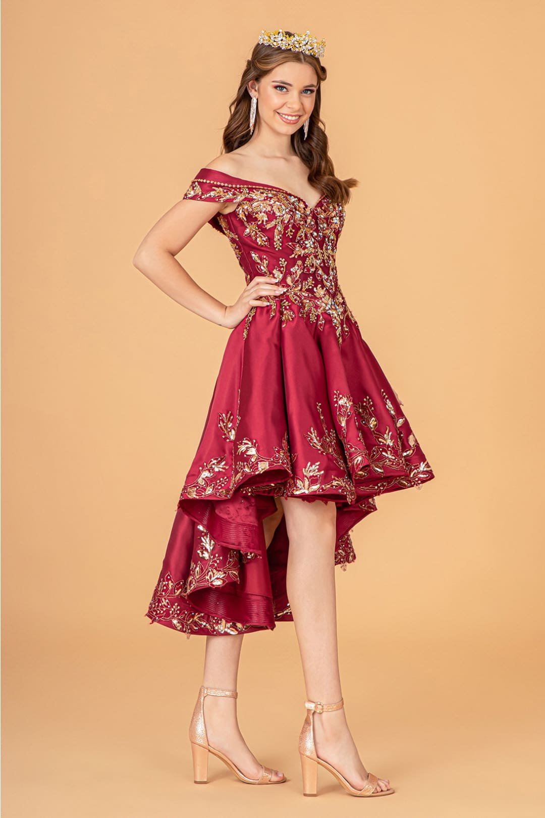 2 Piece Off Shoulder Satin Ball Gown by Elizabeth K GL3098 - Quinceanera Dresses