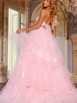 2-Piece Strapless A-line Ruffled Gown by Jovani D5112
