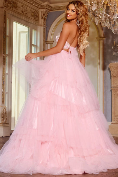 2-Piece Strapless A-line Ruffled Gown by Jovani D5112 - Long Formal Dresses