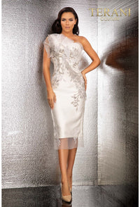 Terani Couture 2011C2003 Midi Length Beaded Cocktail Dress