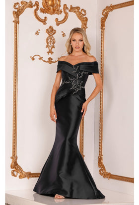 Clearance Terani Couture 2011M2159 Elegant Formal Off-Shoulder Long Evening Premium Dress