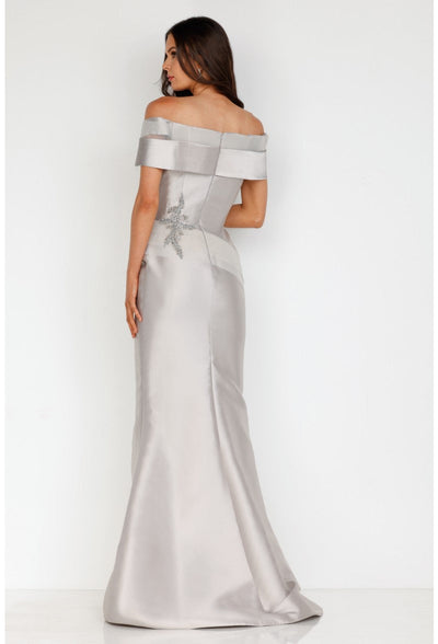 Terani Couture 2011M2159 Elegant Two-Tone Mikado Off-Shoulder Mother of the Bride Dress