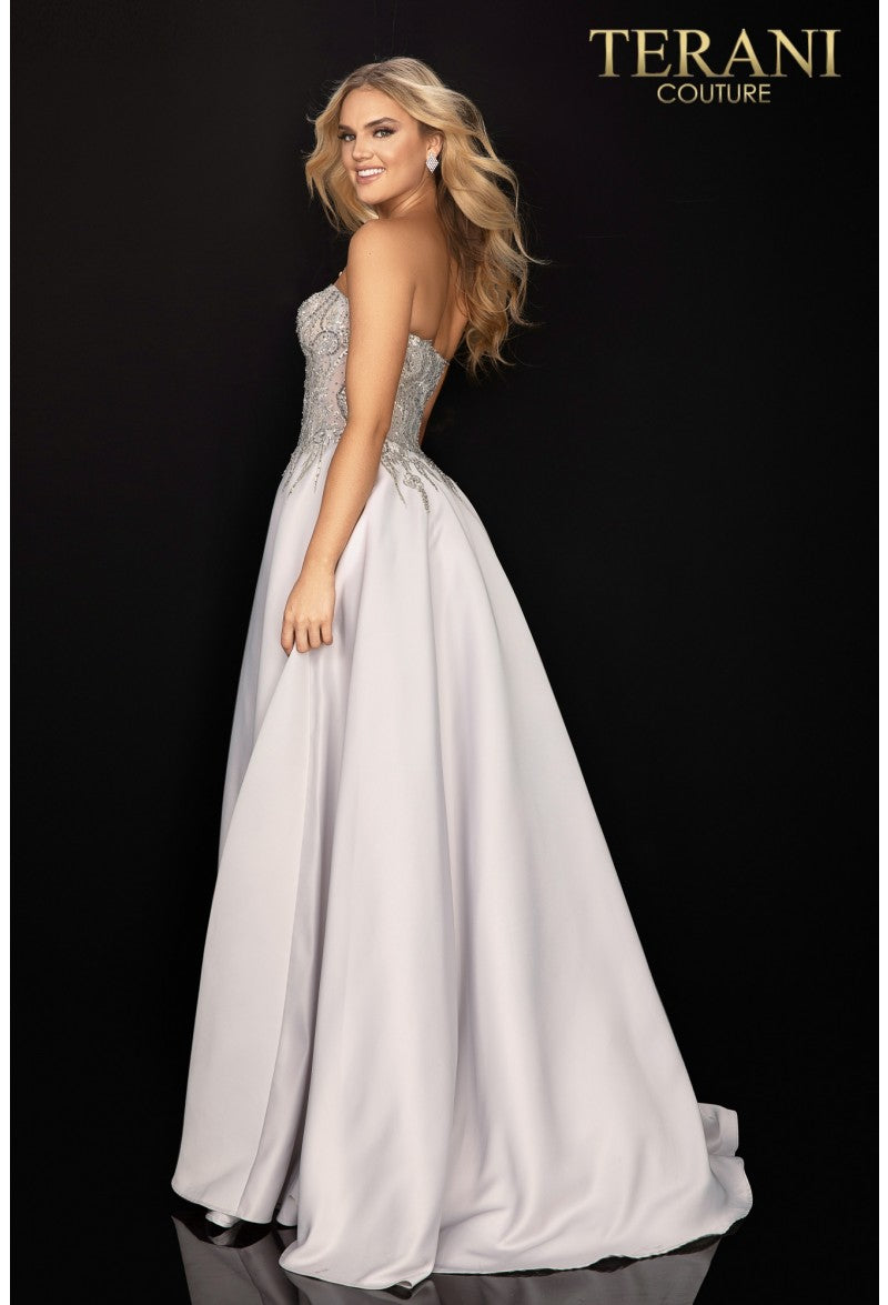 Terani Couture 2011P1197 Strapless Glam Long Prom Dress