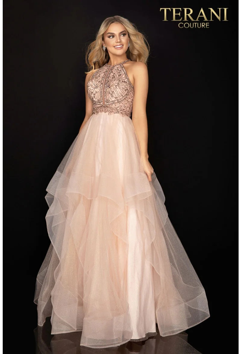 Terani Couture 2011P1217 Strapless Long Ball Gown Prom Dress