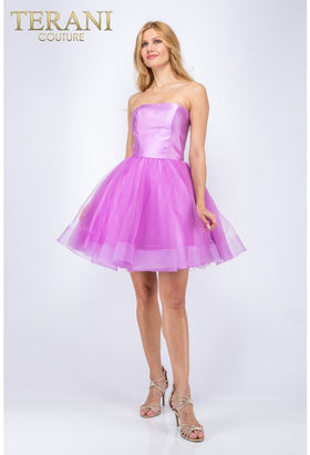 Terani Couture 2011P1475 Elegant Homecoming Strapless A-Line Short Formal Tulle Dress