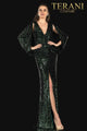 Cape Sleeve Sequin Long Dress - Terani Couture 2021m2962