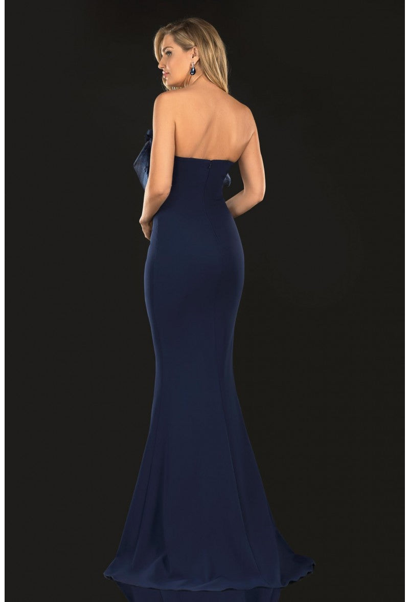 Terani Couture 2021E2818 Elegant Evening Prom Strapless Column Long Formal Crepe Dress