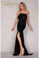 Evening Stretch Strapless Horsehair Trim - Terani Couture 2021e2818