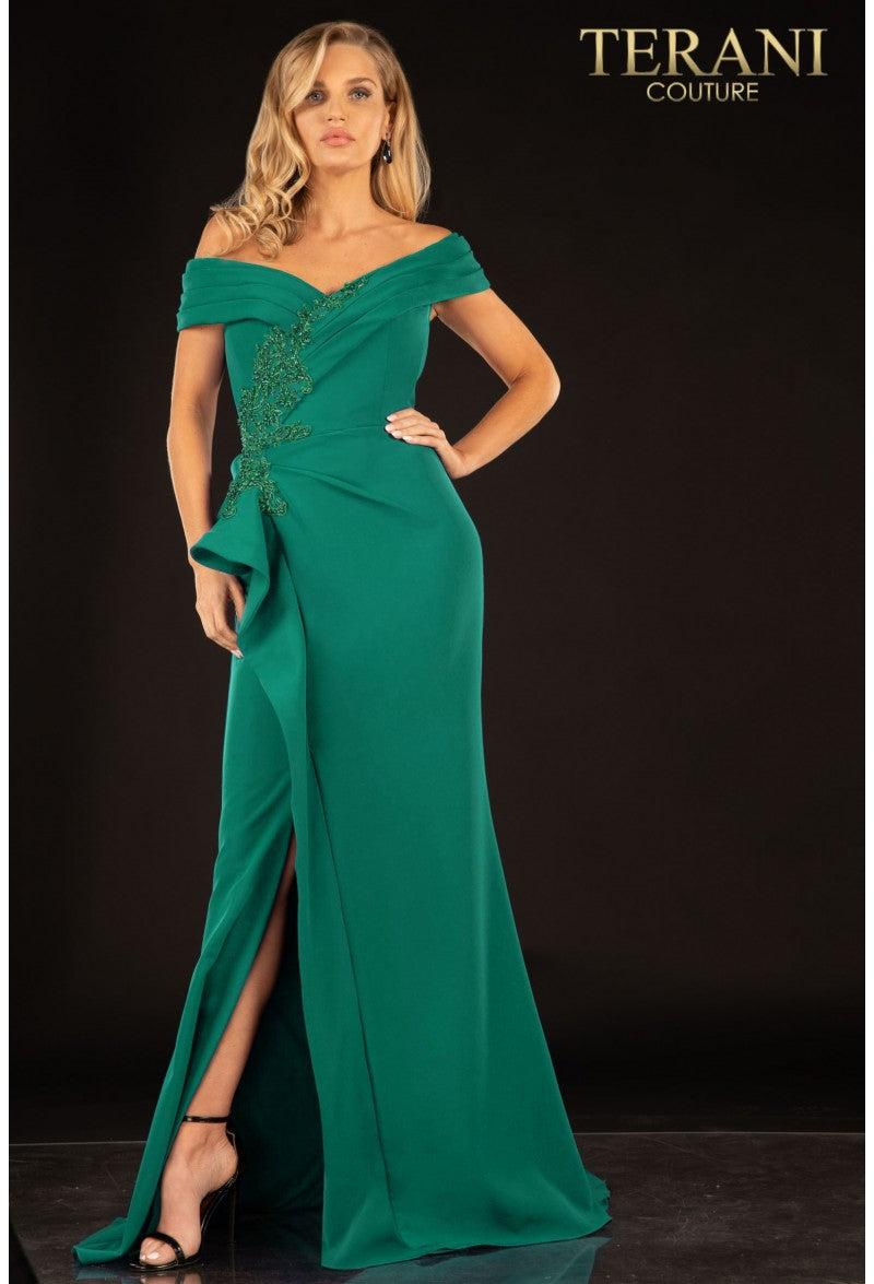 Terani Couture Opulent 2021M2986 Off-Shoulder Formal Gown
