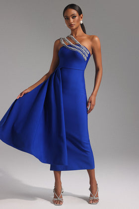 Bella Barnett Marcella One Shoulder Diamond Bandage Formal Prom Evening Gown