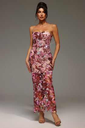Bella Barnett Lilya Off The Shoulder Embroidery Sequin Formal Prom Evening Gown