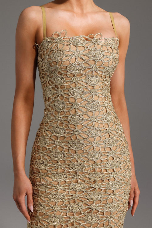 Bella Barnett Lelia Sleeveless Hollow Out Slit Cocktail Party Midi Dress