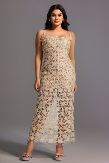 Bella Barnett Lelia Sleeveless Hollow Out Slit Cocktail Party Midi Dress