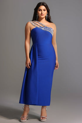 Bella Barnett Marcella One Shoulder Diamond Bandage Formal Prom Evening Gown