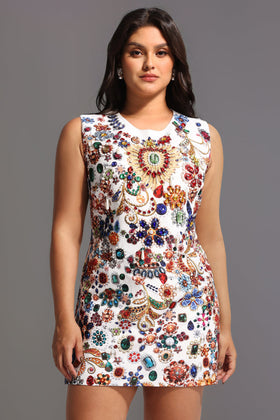 Bella Barnett Gio Diamante Multi Mini Dress Plus Size Cocktail Party Mini Dress