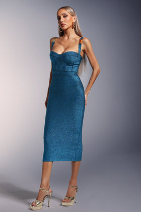 Bella Barnett Ziriy Sleeveless V Neck Bandage Formal Prom Evening Gown