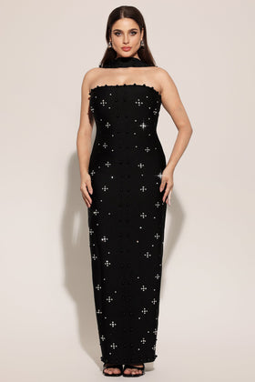 Bella Barnett Nesya Sleeveless Pearl Bandage Formal Prom Evening Gown