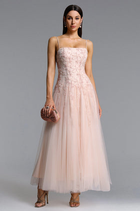 Bella Barnett Kamo Sleeveless Floral Tulle Formal Prom Evening Gown
