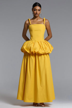Bella Barnett Sierra Square Neck Puff Formal Prom Evening Gown
