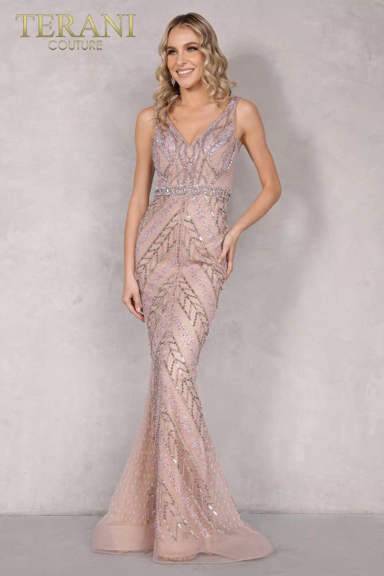 Dusty-Lilac Terani 2027GL3258 Dress - Radiant Beauty | Formal Dress Shops