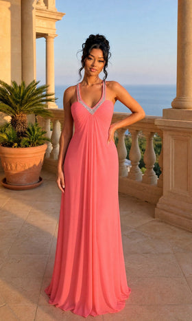 La Femme 20903 Floor-Length Beaded Stretch Jersey Prom Dress