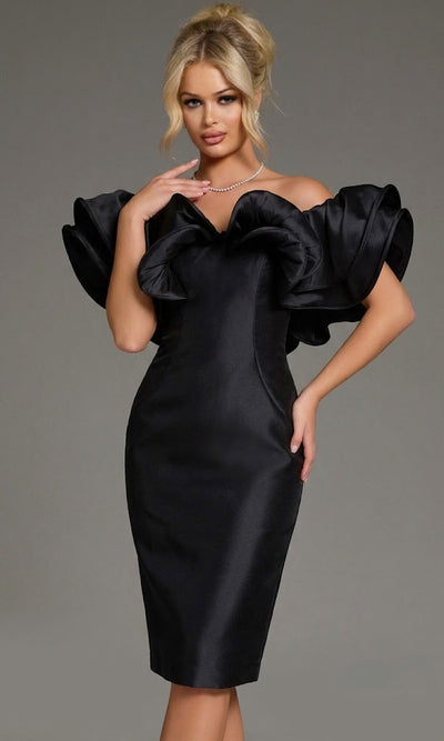 Ruffled Off Shoulder Sheath Dress by Jovani 43758