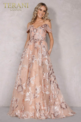 Terani Couture 2111P4104 Formal Off-Shoulder BallDress Long Evening Premium Dress
