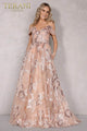 Prom Dresses Formal Long Ball Gown Floral Prom Dress Rose