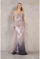 Formal Dresses Long Fitted Formal Sequin Peplum Evening Dress Lilac Ombre