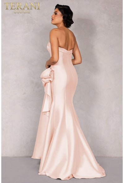 Terani Couture 2111P4019 Glamorous Evening Strapless Mermaid Slit Formal Taffeta Dress
