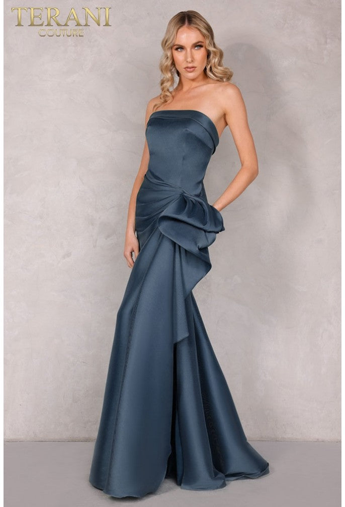Terani Couture 2111p4019 Simple Long Bridesmaids Dress with a Slit