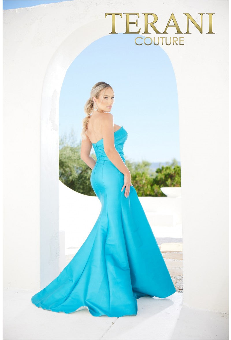 Terani Couture 2111p4019 Vestido largo sirena: Elegancia para el baile de graduación