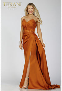 Terani Couture Striking 2111P4020 Strapless Evening Gown